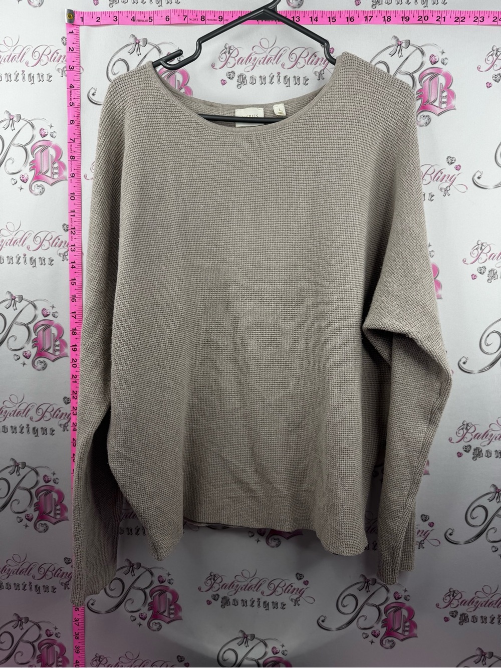 Cyrus sweater knit knitted cream Taupe Crew Neck Waffle Knit Sweater